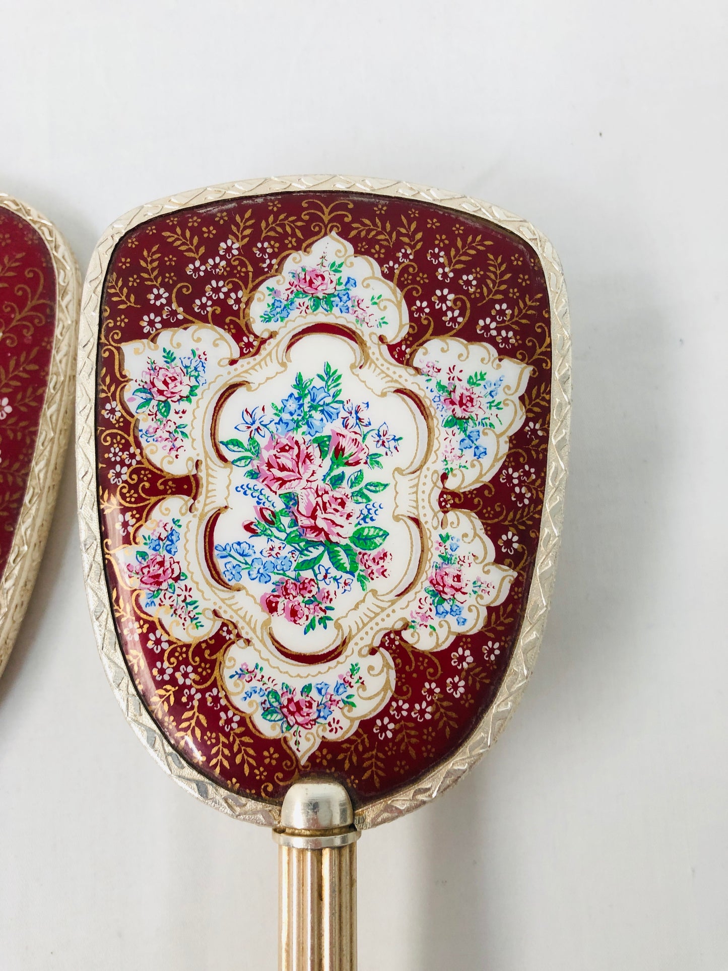 
                  
                    Vintage Vanity Hand Mirror and Hair Brush (15699)
                  
                