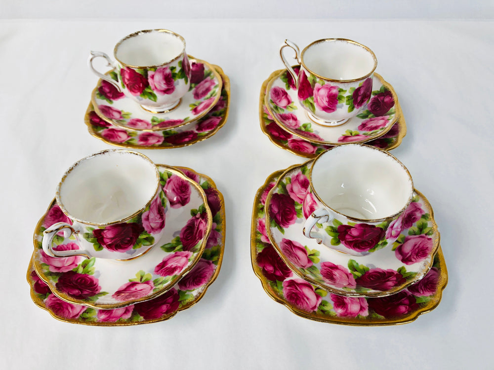 Royal Albert - Old English Rose 4 X Trio (15816)