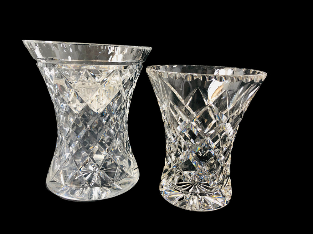 Heavy Crystal Vases - One with Frog  (21821)