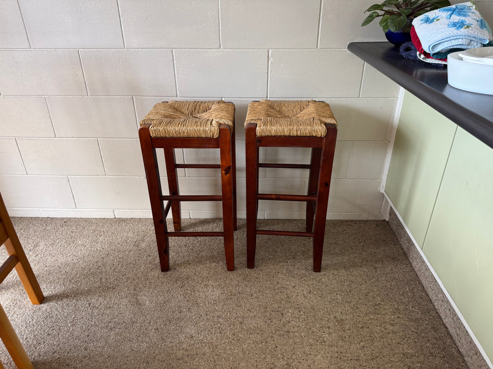 2 x Rattan Top Bar Stools (20374)