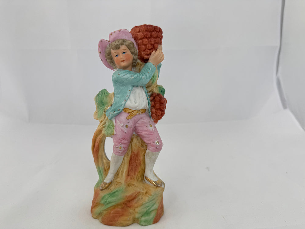 Antique German Bisque Porcelain - Grape Boy (20439)