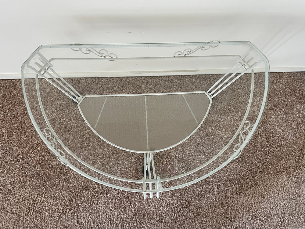 
                  
                    Vintage Cute Wrought Iron and Glass Table (15787)
                  
                