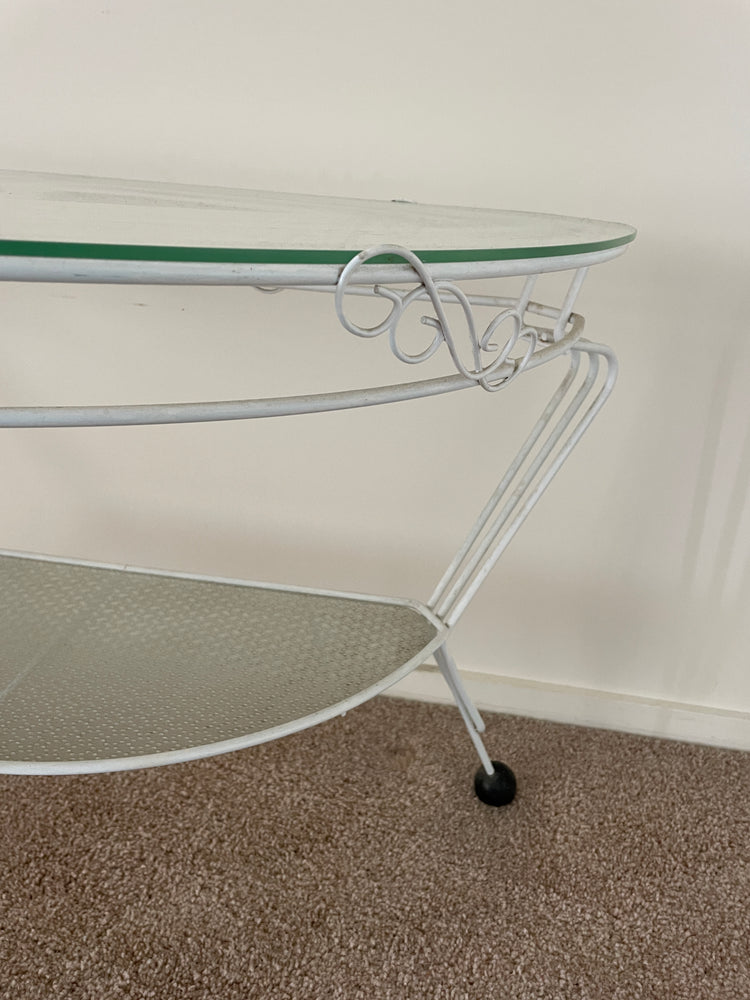 
                  
                    Vintage Cute Wrought Iron and Glass Table (15787)
                  
                
