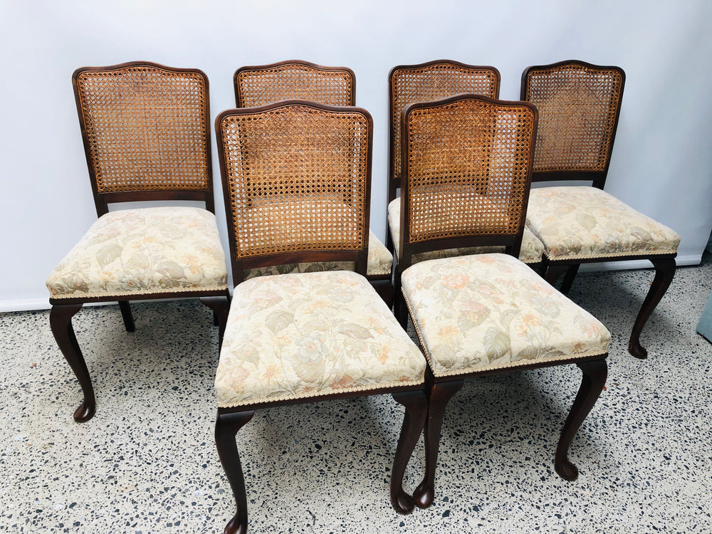 Dining Chairs with Wicker Backs x 6 (16098)