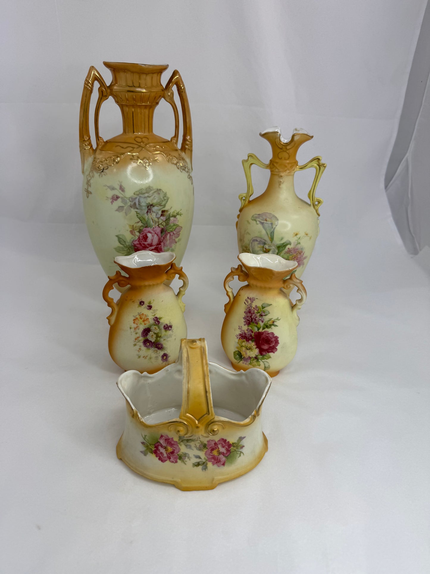 
                  
                    Five Austrian Two Handled Vases and Basket (21181)
                  
                
