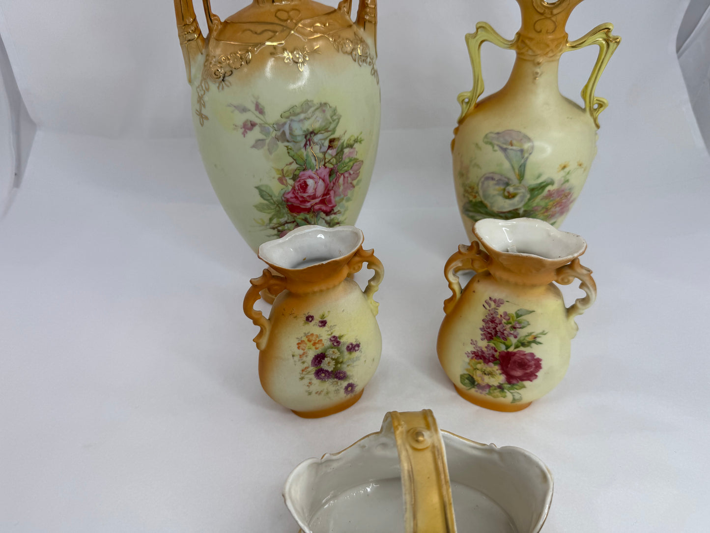 
                  
                    Five Austrian Two Handled Vases and Basket (21181)
                  
                