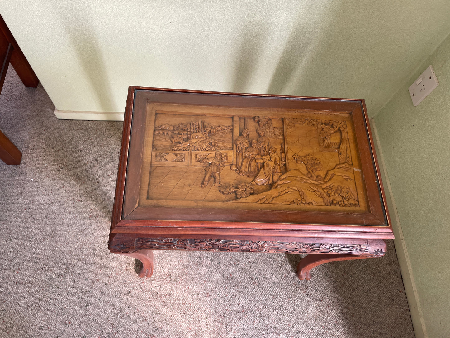 
                  
                    Asian Inspired Carved Top Side Table (16587)
                  
                