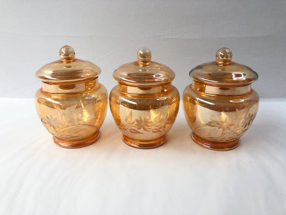 Orange Lustreware Jars (16381)