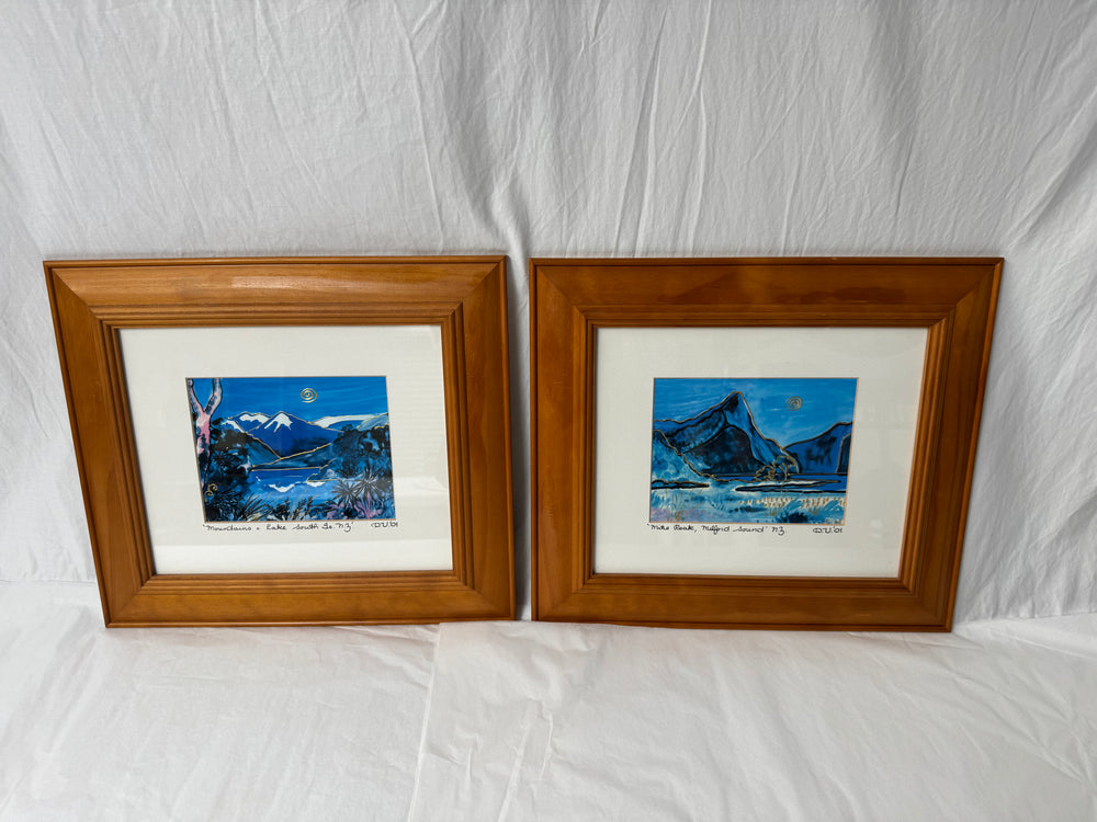 2 x Framed South Island NZ Landscapes - Original (21286)