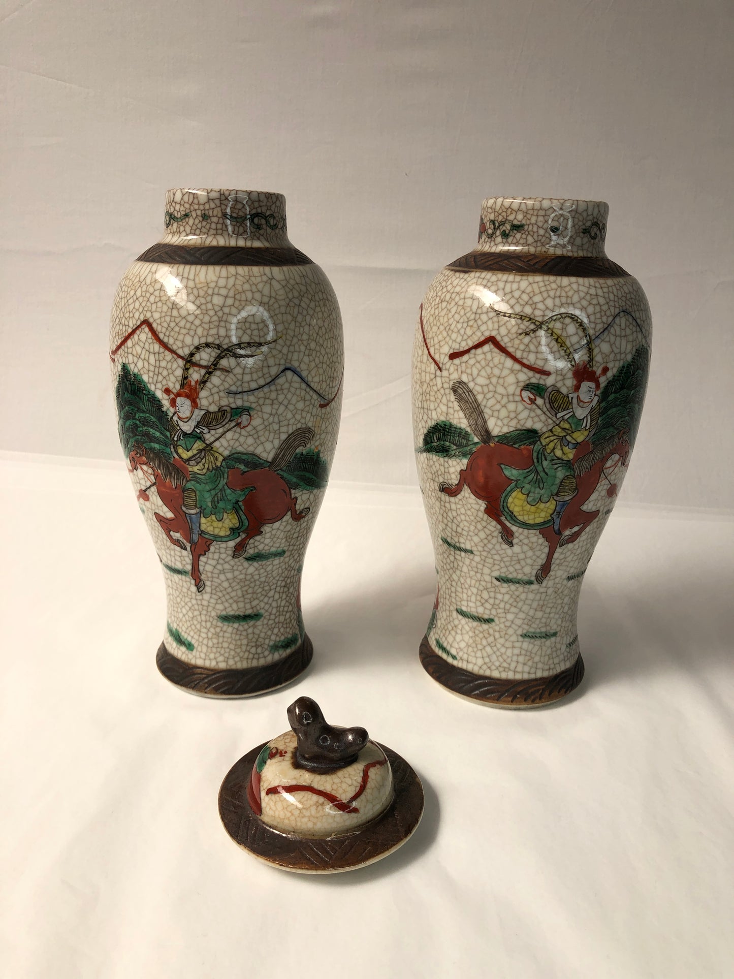 
                  
                    Pair (x2) Chinese Crackle Glaze Vases (16456)
                  
                