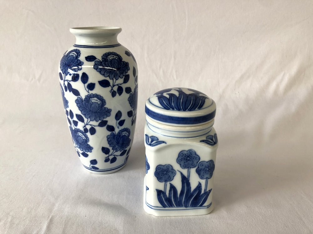 Blue Vase & Container (14838)