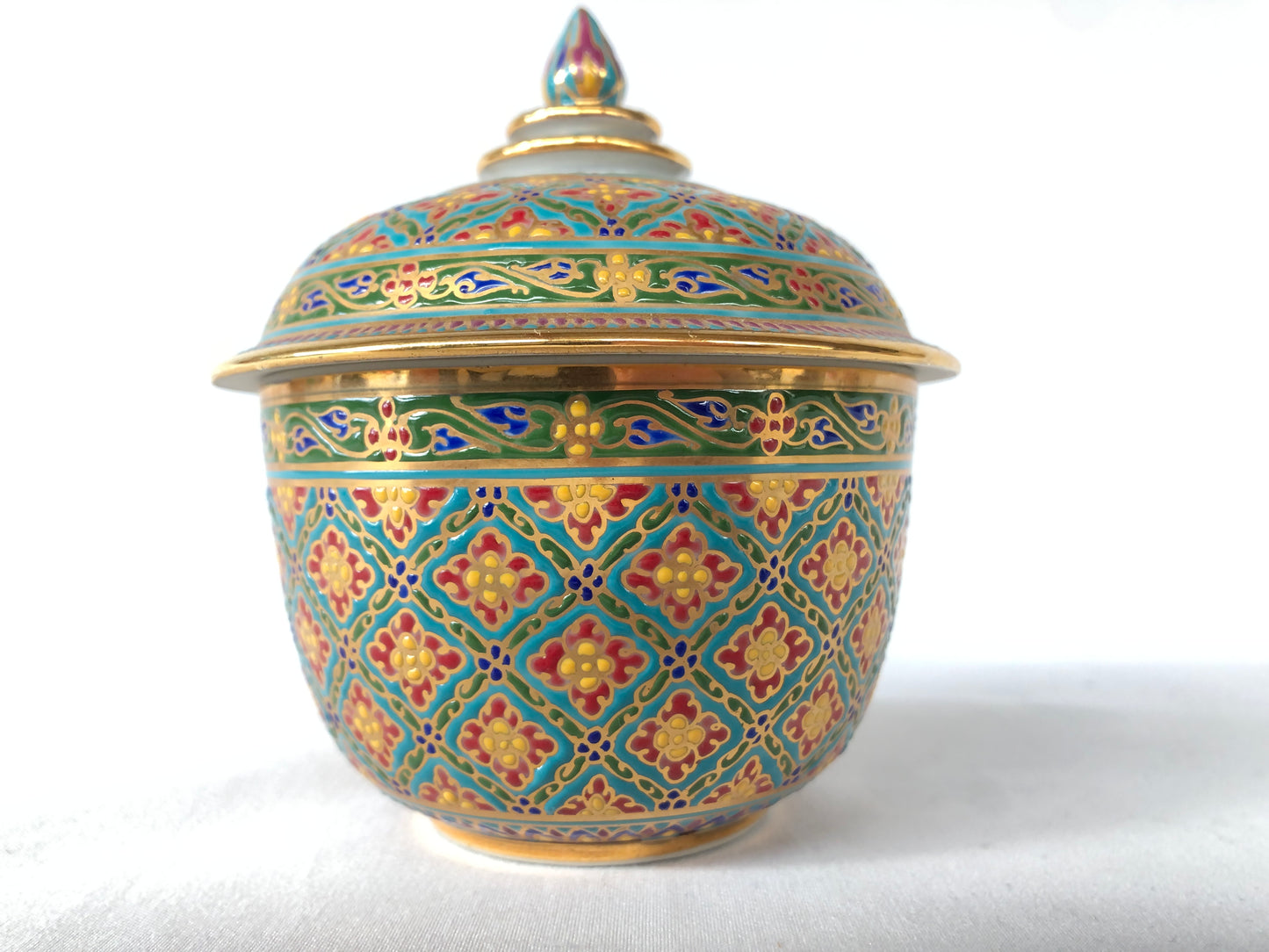 
                  
                    Thai Benjarong Hand Painted Jar (14880)
                  
                