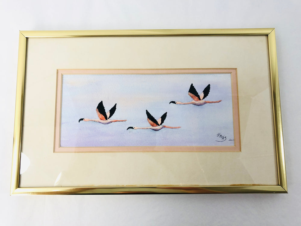 Flying Pelicans - Water Colour - KMJ (21848)