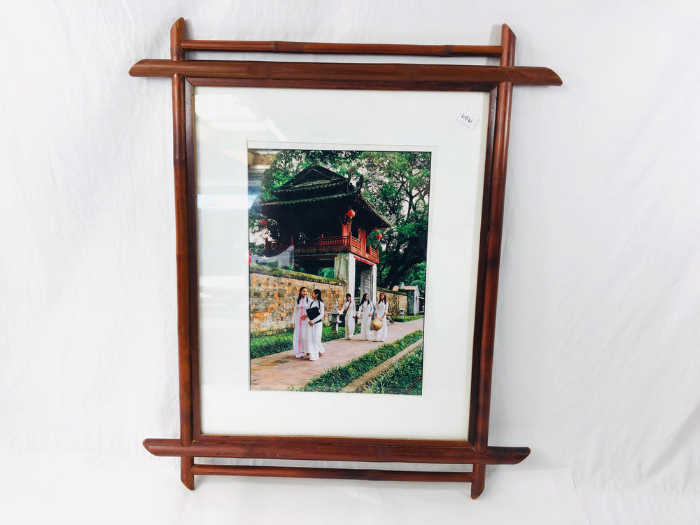 Asian Inspired Picture in Bamboo Frame (21841)