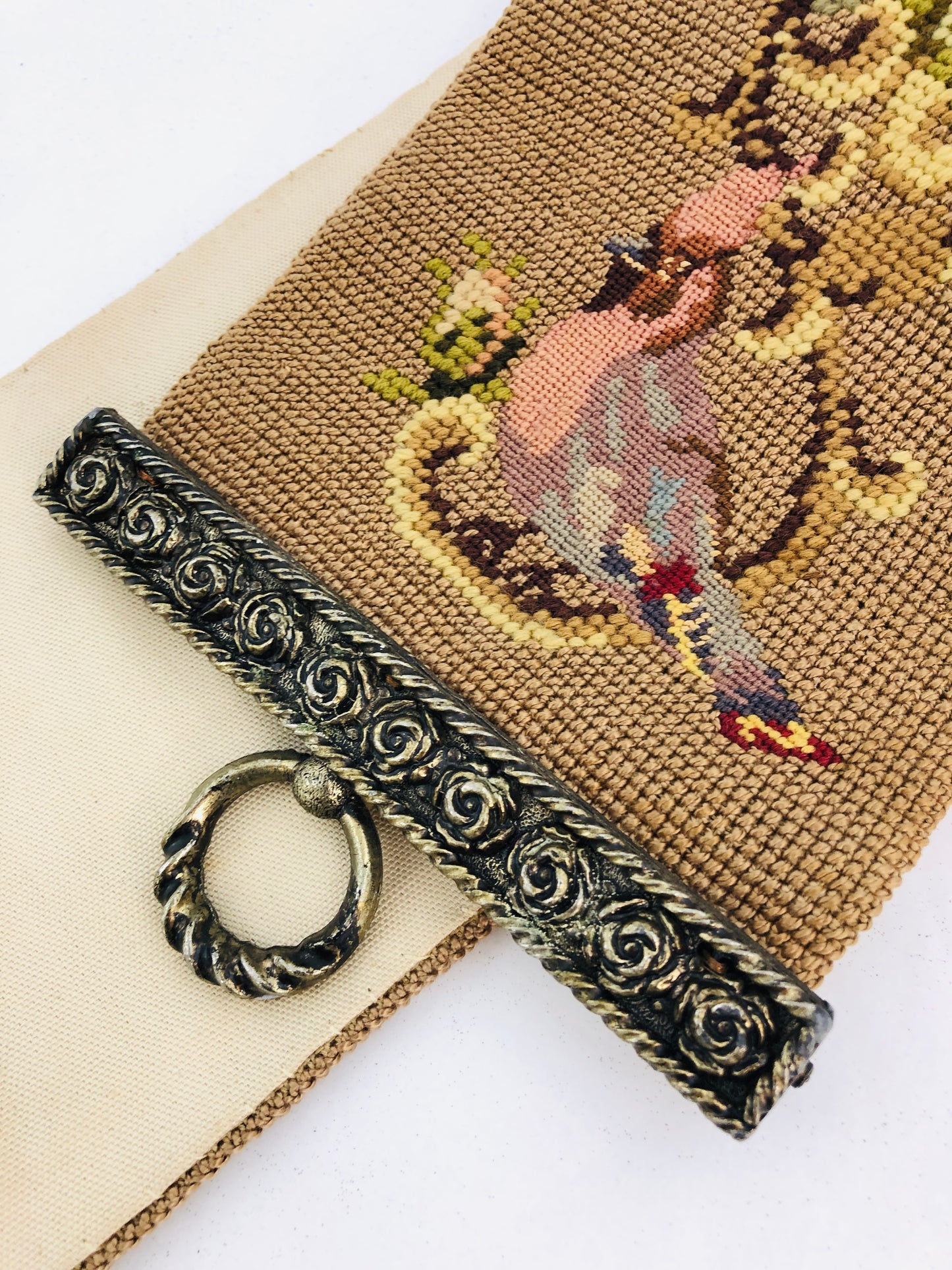 
                  
                    Victorian Tapestry Brass Bell Pull (21883)
                  
                