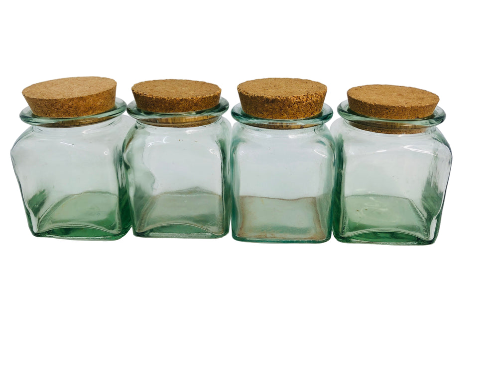 Vintage Glass Tea,Coffee, Sugar & Milo Containers (21903)