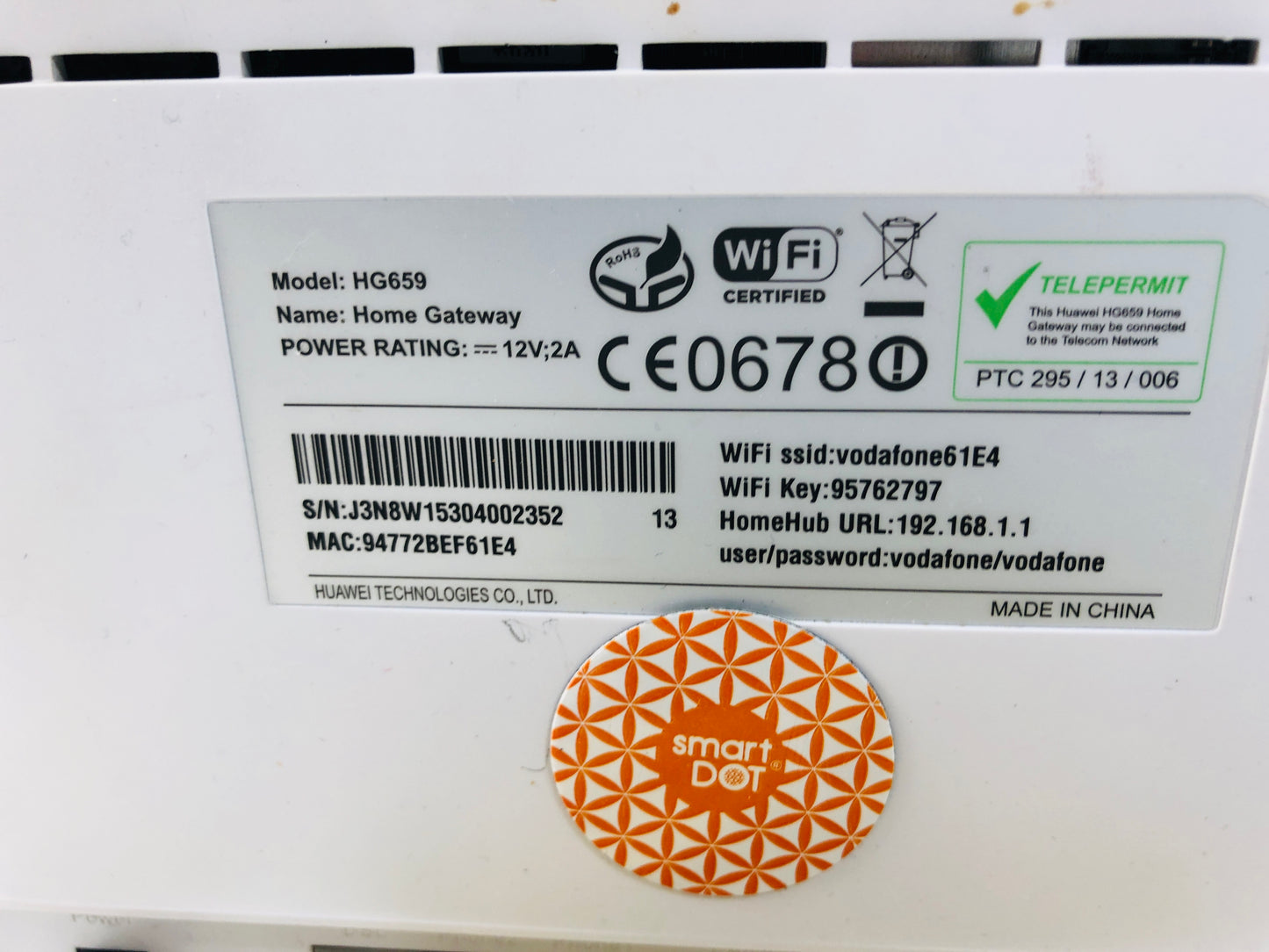 
                  
                    Huawei Vodafone Modem Router HG659 Wifi (21920)
                  
                