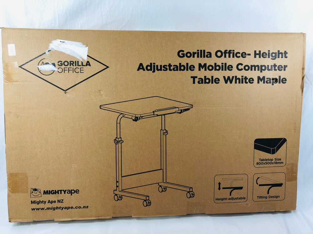 New- Gorilla Office: Height Adjustable Mobile Computer Table (21961)