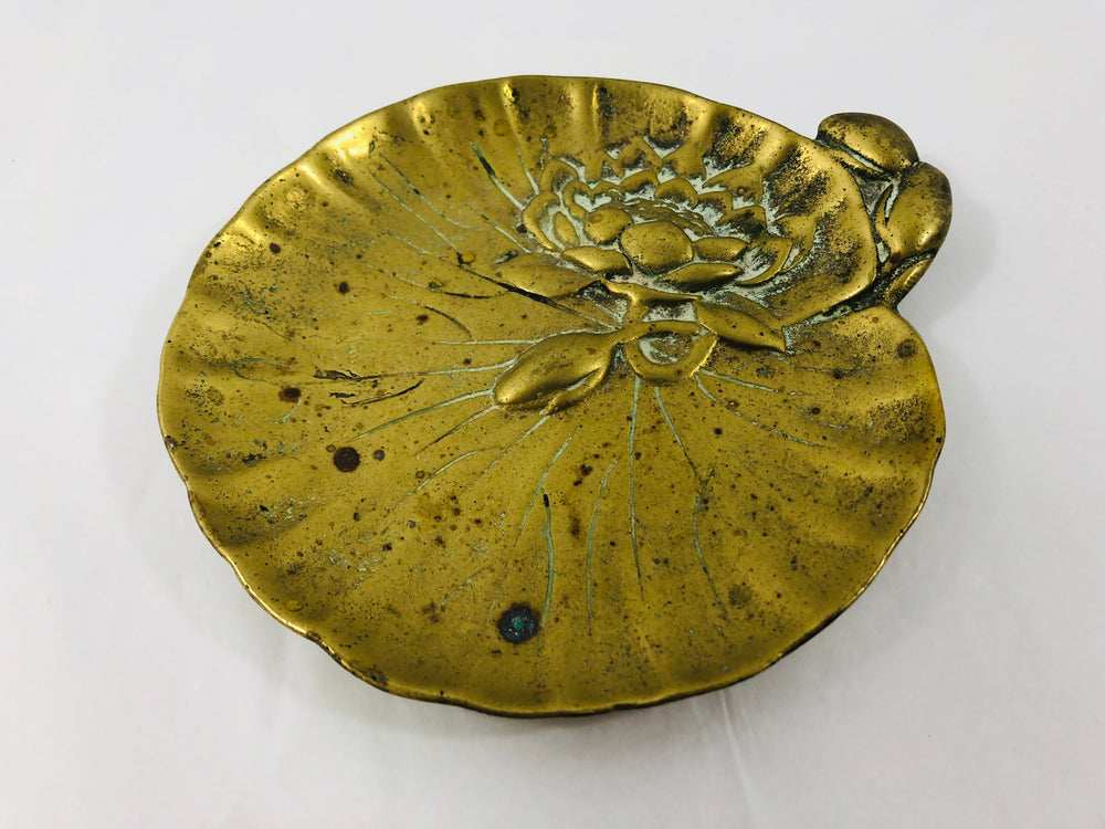 Solid Brass Lily Pad Plate/Ashtray (21956)