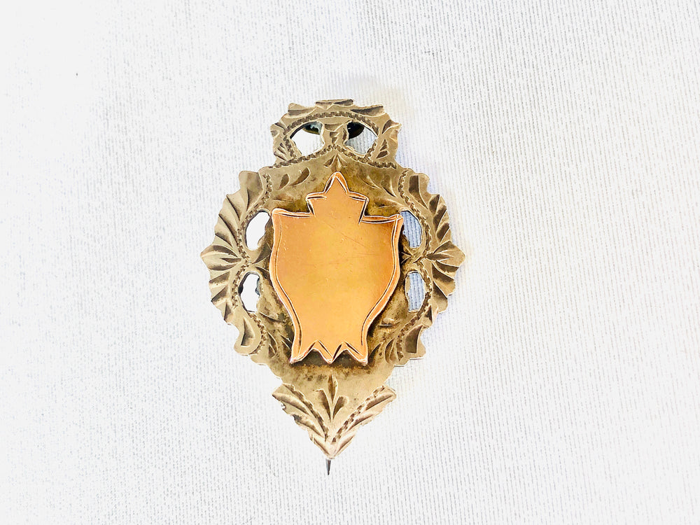 
                  
                    Victorian Pierced Work Brooch | Sterling Silver & Gold (14346)
                  
                